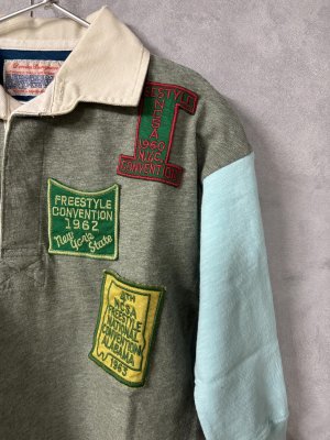 画像2: 2026春夏　DENIMDUNGAREE　天竺　ワッペン　ラガーシャツ　　91；クレイジー (2)