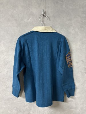 画像3: 2026春夏　DENIMDUNGAREE　天竺　ワッペン　ラガーシャツ　　24；オールドネイビー　　サイズ；125 (3)