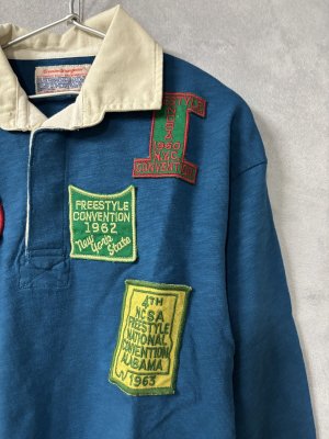 画像2: 2026春夏　DENIMDUNGAREE　天竺　ワッペン　ラガーシャツ　　24；オールドネイビー　　サイズ；125 (2)