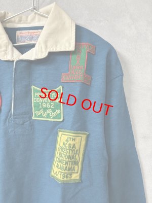 画像2: 2026春夏　DENIMDUNGAREE　天竺　ワッペン　ラガーシャツ　　24；オールドネイビー　　サイズ；125 (2)