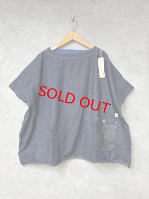 画像1: 2026   快晴堂｜Girl'sライトオンスデニムWide-Tシャツ　　1:インディゴデニム　　サイズ；F (1)