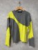 画像1: gomme 　テレコ切替長袖Tシャツ　　チャコール*イエロー　　サイズ；M (1)