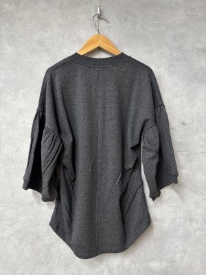 画像3: gomme 　ギャザースリーブカーディガン 　　2；チャコール　　サイズ；M (3)