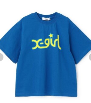 画像1: X-girl kids 　ミルズロゴ半袖Tシャツ　　51；ブルー　　サイズ；140 (1)