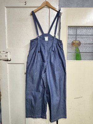 画像1: 2026SS　セビアンフェ　　デニムサロペット　78；ネイビー　　サイズ；1 (1)