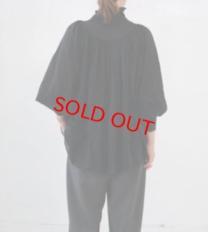 画像2: douxbleu　タートルギャザーブラウス　 99；ブラック　サイズ；FREE (2)