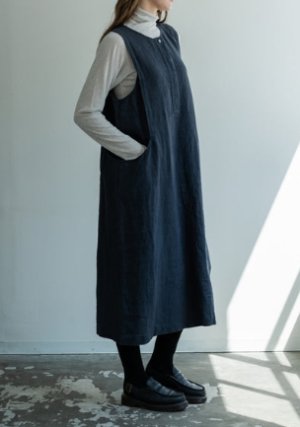 画像5:  YARRA 　２WAYリネンデザインジャンパースカート　　60；ブラウン　　FREE (5)