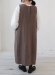 画像3:  YARRA 　２WAYリネンデザインジャンパースカート　　60；ブラウン　　FREE (3)