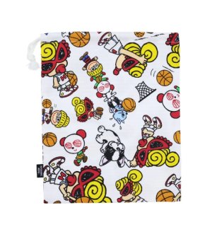 画像1: HYSTERIC MINI 　HYSTERIC MINI HOOPS総柄 巾着　04；ホワイト (1)