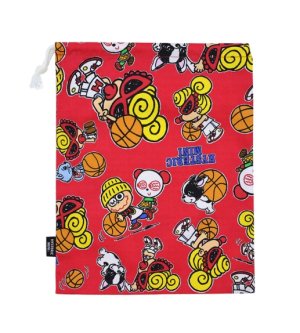 画像1: HYSTERIC MINI 　HYSTERIC MINI HOOPS総柄 巾着　24；レッド (1)