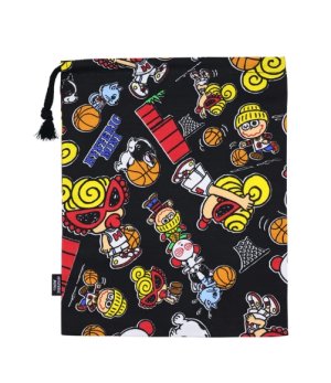 画像1: HYSTERIC MINI 　HYSTERIC MINI HOOPS総柄 巾着　14；ブラック (1)