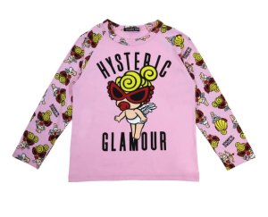 画像1: HYSTERIC MINI 　ANGEL MINI ラグラン長袖Tシャツ　　27；ペールピンク (1)