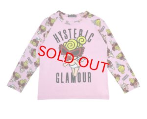 画像1: HYSTERIC MINI 　ANGEL MINI ラグラン長袖Tシャツ　　27；ペールピンク (1)