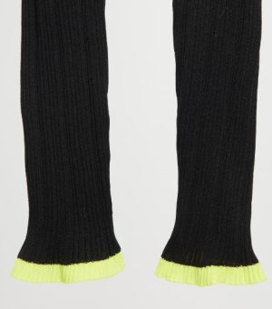 画像2: gomme 　リブレギンス　　3；黒*イエロー　　サイズ；F (2)