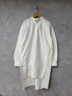 画像1: 2026春夏 　DENIMDUNGAREE　ポプリン グランパ シャツ　　1；白 (1)