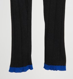 画像2: gomme 　リブレギンス　　4；黒*ブルー　　サイズ；F (2)