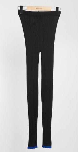 画像1: gomme 　リブレギンス　　4；黒*ブルー　　サイズ；F (1)