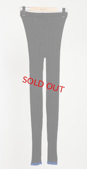 画像1: gomme 　リブレギンス　　4；黒*ブルー　　サイズ；F (1)