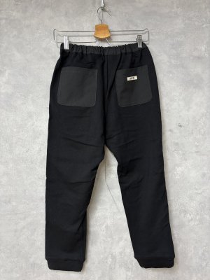 画像4: 2026春夏　FITH  　綿麻ドッキング　ジョガーロングパンツ　２；黒　 (4)