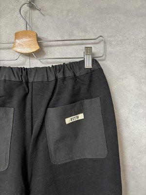 画像3: 2026春夏　FITH  　綿麻ドッキング　ジョガーロングパンツ　２；黒　 (3)