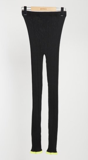 画像1: gomme 　リブレギンス　　3；黒*イエロー　　サイズ；F (1)