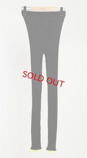 画像1: gomme 　リブレギンス　　3；黒*イエロー　　サイズ；F (1)