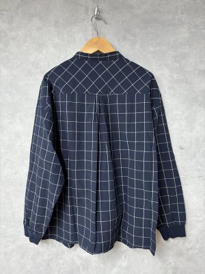 画像3: ヴァンブラン vent blanc　　ウェーブボイルワークシャツ　　NVY CHECK 　サイズ；F (3)