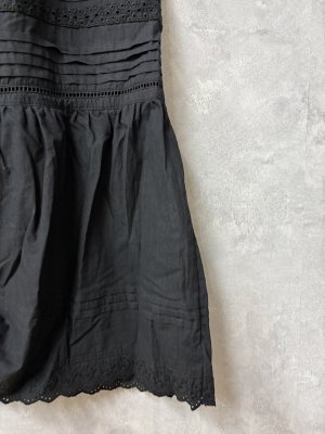 画像2: ヴァンブラン vent blanc　　ピンタック＆LACEギャザースカート　　BLACK　　サイズ；F (2)