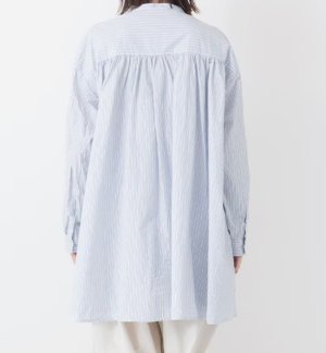 画像4: Veritecoeur       　プルオーバーシャツ　　カラー；SAX×GREEN STRIPE　サイズ；F (4)