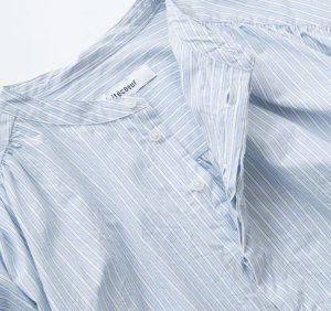 画像6: Veritecoeur       　プルオーバーシャツ　　カラー；SAX×GREEN STRIPE　サイズ；F (6)