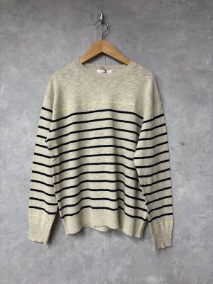 画像1: YARRA 　刺繍ボーダープルオバー　　58；ネイビー　　　FREE (1)