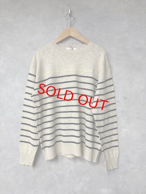 画像1: YARRA 　刺繍ボーダープルオバー　　58；ネイビー　　　FREE (1)