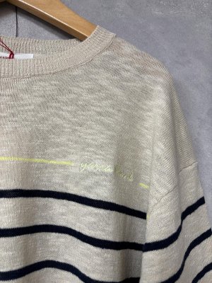 画像2: YARRA 　刺繍ボーダープルオバー　　58；ネイビー　　　FREE (2)