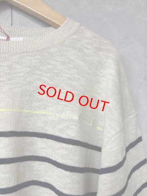 画像2: YARRA 　刺繍ボーダープルオバー　　58；ネイビー　　　FREE (2)