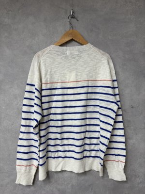 画像3: YARRA 　刺繍ボーダープルオバー　　57；ブルーホワイト　　　FREE (3)