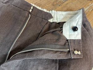 画像6: douxbleu　クラッシックリネンパンツ　62；ダークブラウン　サイズ；FREE (6)