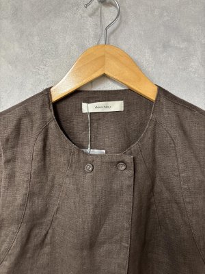 画像2: douxbleu　クラッシックリネンベスト　62；ダークブラウン　サイズ；FREE (2)