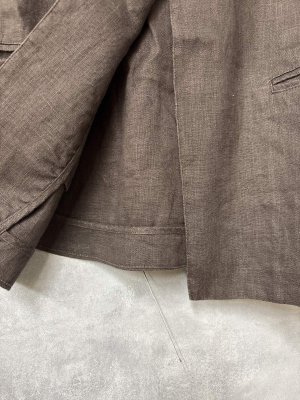 画像3: douxbleu　クラッシックリネンベスト　62；ダークブラウン　サイズ；FREE (3)