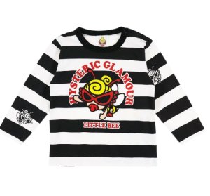 画像1: MY FIRST HYSTERIC　 LITTLE BEE ボーダー 長袖Tシャツ　　00；ホワイト (1)