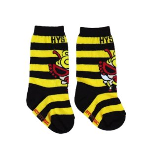 画像1: ☆MY FIRST HYSTERIC  LITTLE BEE ボーダー ベビーハイソックス　　64；イエロー系 (1)