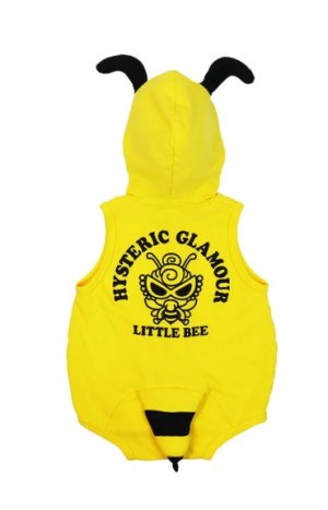 画像2: MY FIRST HYSTERIC　 LITTLE BEE 裏毛ロンパース　　60；イエロー　　サイズ；F(70-80cm) (2)