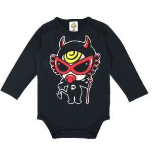 画像1: MY FIRST HYSTERIC　 DEVILKIN 羽付き 長袖ロンパース　　10;ブラック　 (1)