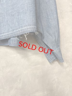 画像2: 2026春夏　MARET(マレ) 　ビンテージダンガリーワークフリルシャツ　　14；ブルー　サイズ；F (2)