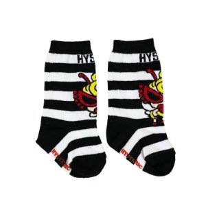 画像1: ☆MY FIRST HYSTERIC  LITTLE BEE ボーダー ベビーハイソックス　　04；ホワイト系 (1)