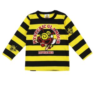 画像1: MY FIRST HYSTERIC　 LITTLE BEE ボーダー 長袖Tシャツ　　64；イエロー系 (1)