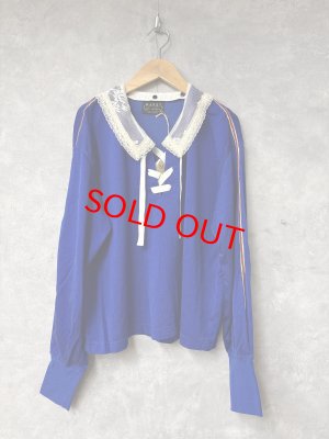 画像1: 2026春夏　MARET(マレ) 　プレーティングガーリースポーツT　　14；ブルー　サイズ；F (1)