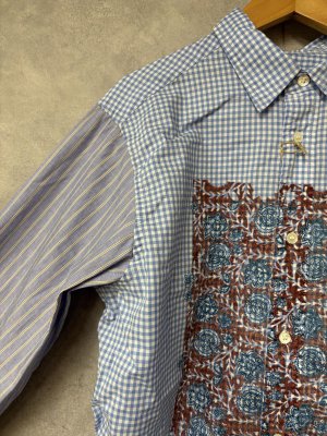 画像2: 2026春夏　MARET(マレ) 　ギンガムHOMEMADEシャツ　　14；ブルー　サイズ；F (2)