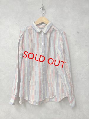 画像1: 2026春夏　FITH  　ニジュウオリ　ストライプ　ブラウス　　6；ピンク (1)