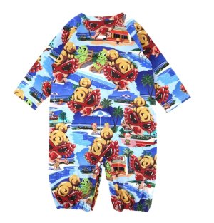 画像2: MY FIRST HYSTERIC  A SONG VACATION総柄 長袖2WAYALL　　４４；ブルー系　　サイズ；F(60-70cm) (2)