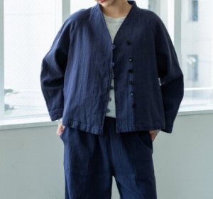 画像2: YARRA 　甘撚りツイルラグランジャケット　　55；ネイビー　　FREE (2)